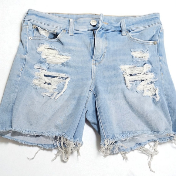 American Eagle Outfitters Pants - American Eagle Outfitters Light Blue Distressed Jean Shorts